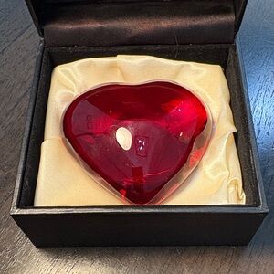 Pierre Cardin Vibrant Red Heart Glass Art